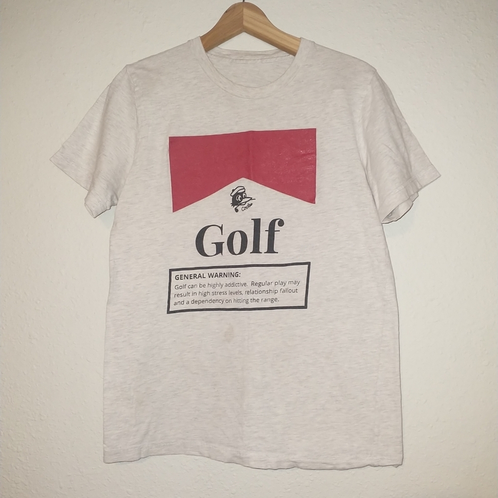 Golf Graphic Men's T-Shirt - Red and White Circles Golf Funny Large
